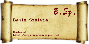 Bahis Szalvia névjegykártya